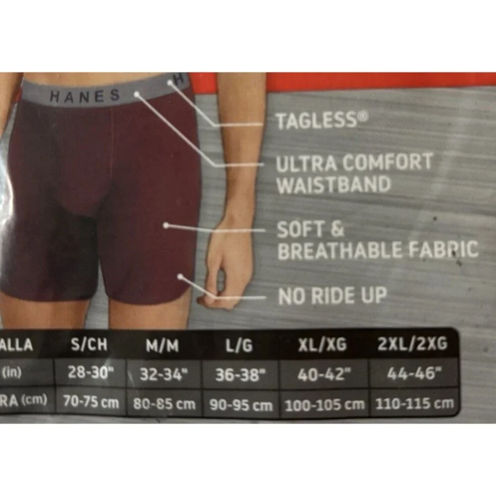 Hanes Ultimate Boxer Briefs Tagless Men's 5 pack Classic Soft Cool Comfort 2XL